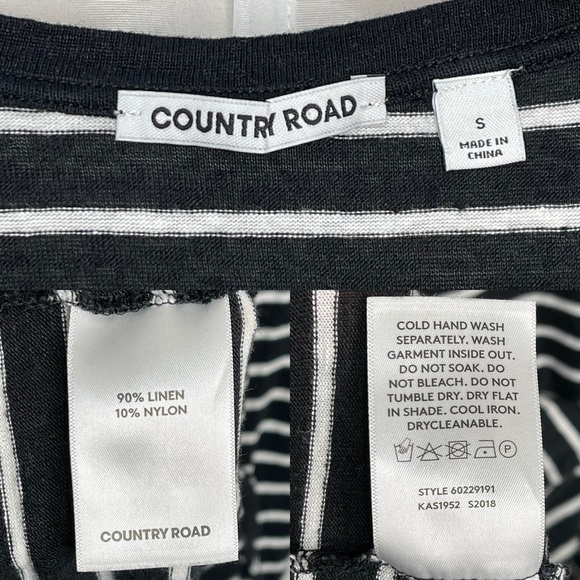 SOLD Country Road Navy Washed Striped Linen Tank Dress - Picture 9 of 9